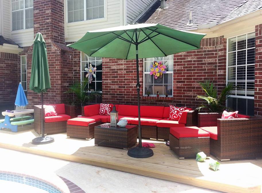 Ohana 9 Piece Deep Seating Set in Mixed Brown Wicker