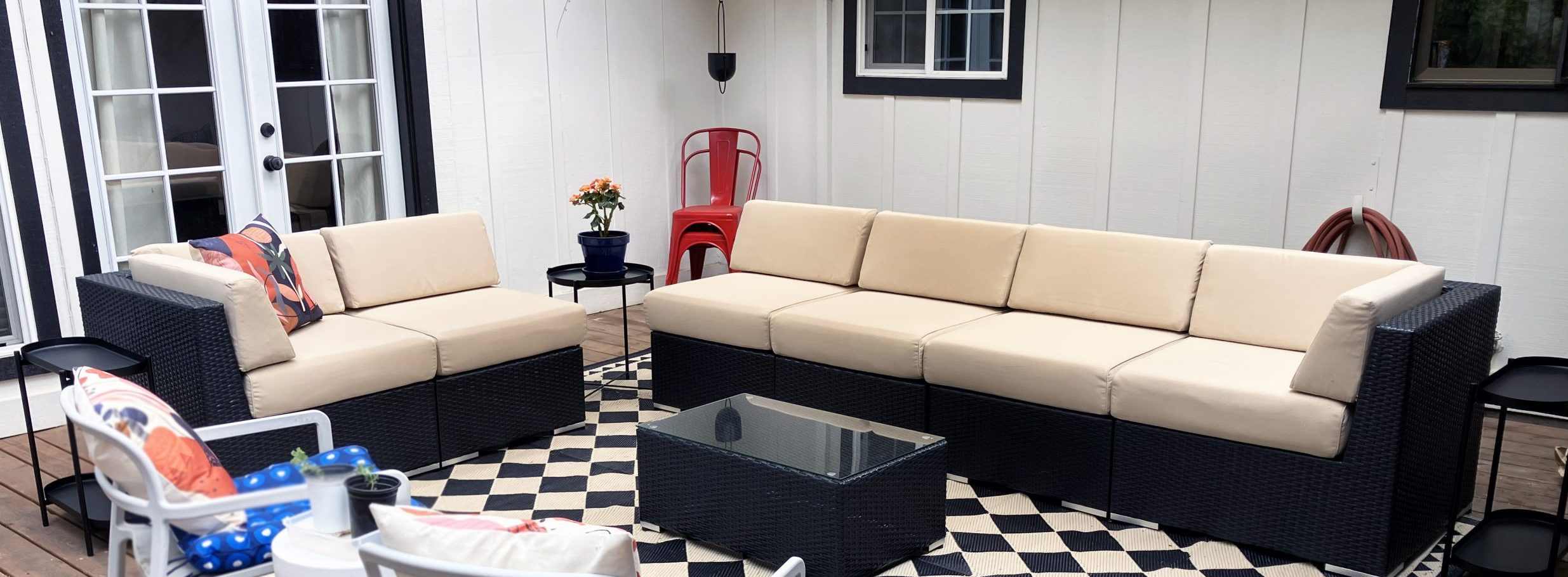 ohana outdoor patio wicker furniture with rainshield